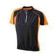 tee shirt sport cycliste femme noir  orange