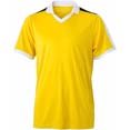 tee shirt sport impression logos jaune  blanc