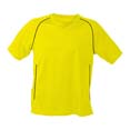 tee shirt sports marquage logo jaune 