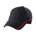 textile sport publicitaire publicite sur casquette de course noir  rouge